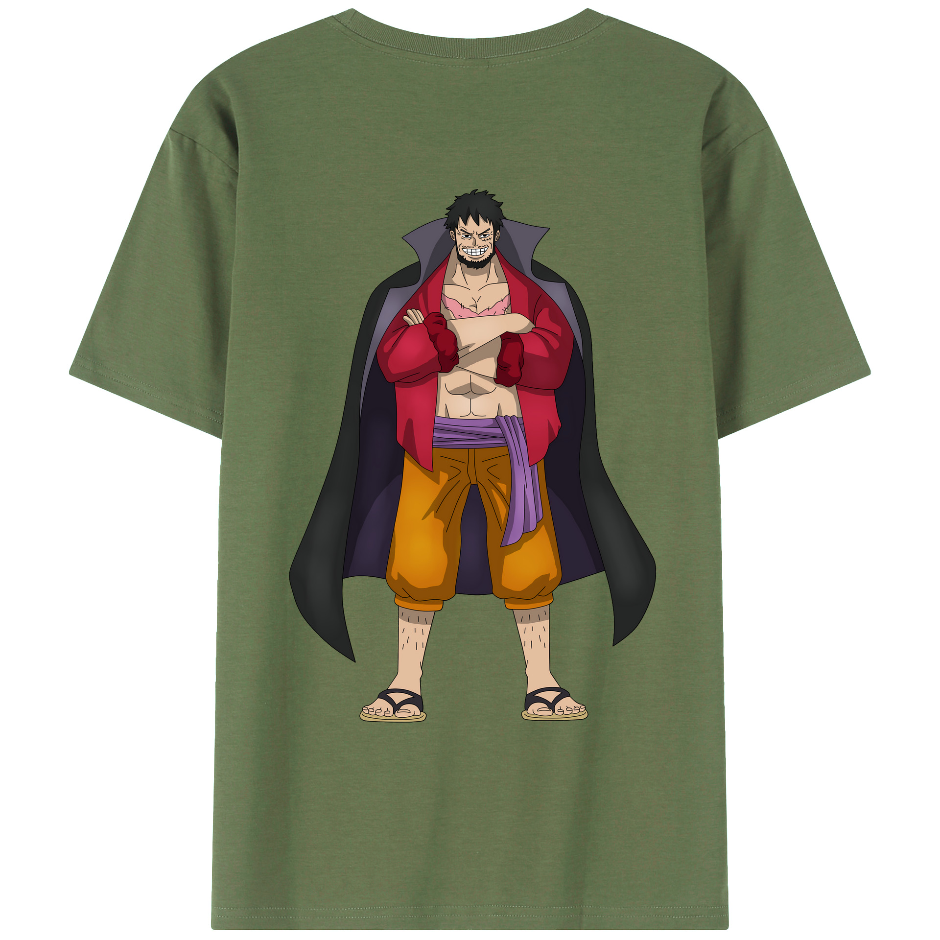 ワンピース モンキー・D・ルフィ ONE PIECE Monkey D. Luffy 綿100％ メンズ半袖Tシャツ（バックプリント） 通気性